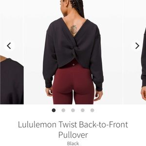 Lululemon Twist Back-to-Front Pullover Black 6 modal softstreme